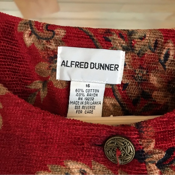 Vintage Alfred Dunner Textured Plus Sz 16 Red Blazer - Picture 4 of 6